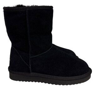 Koolaburra Ugg Women's Boot Black Short Winter Suede Shearling  Size 5 NEW
